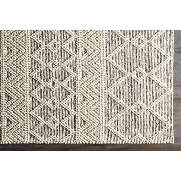 Foundstone™ Gil Moroccan Handmade Flatweave Wool Charcoal/Cream Area